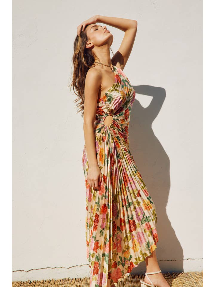 Gift of Love Asymmetrical Pleated Maxi Dress
