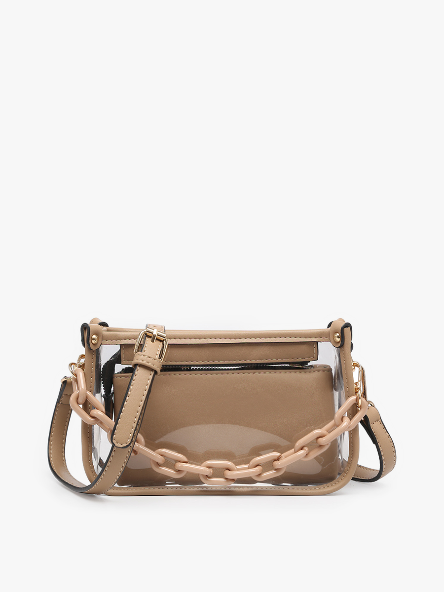 Jessica Clear Crossbody - Taupe