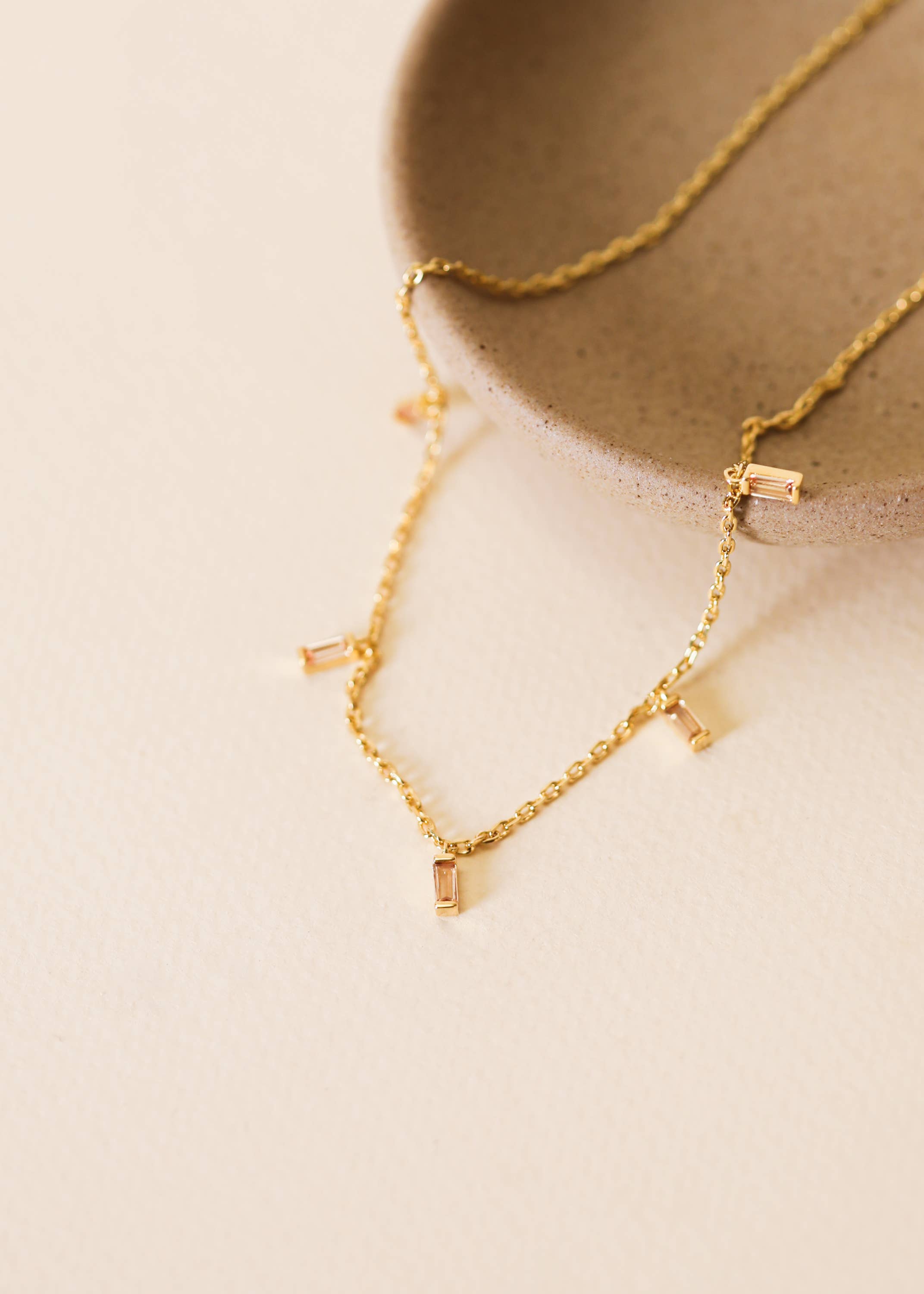 Baguette Drop Necklace