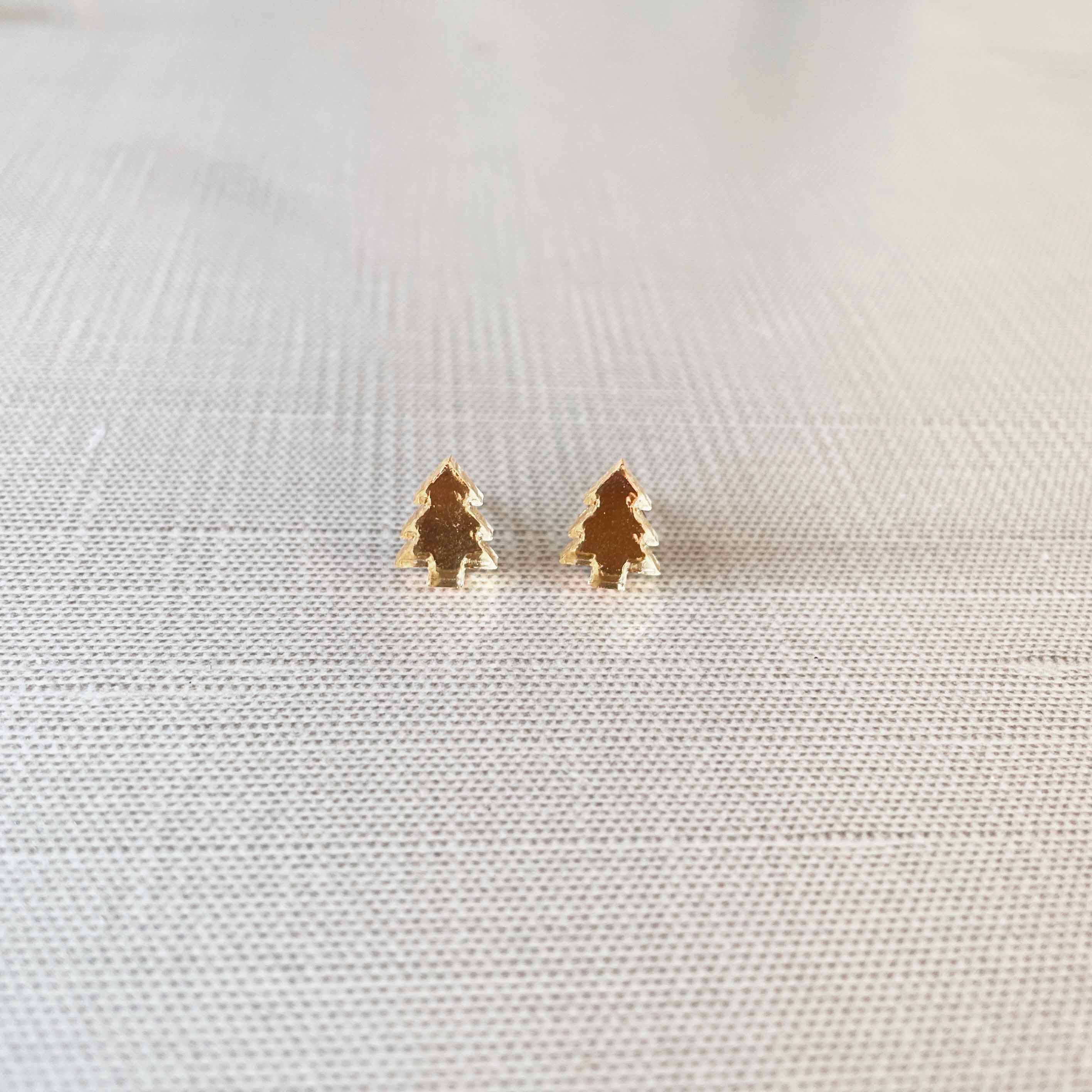 Merry and Bright Christmas Tree Stud Earrings