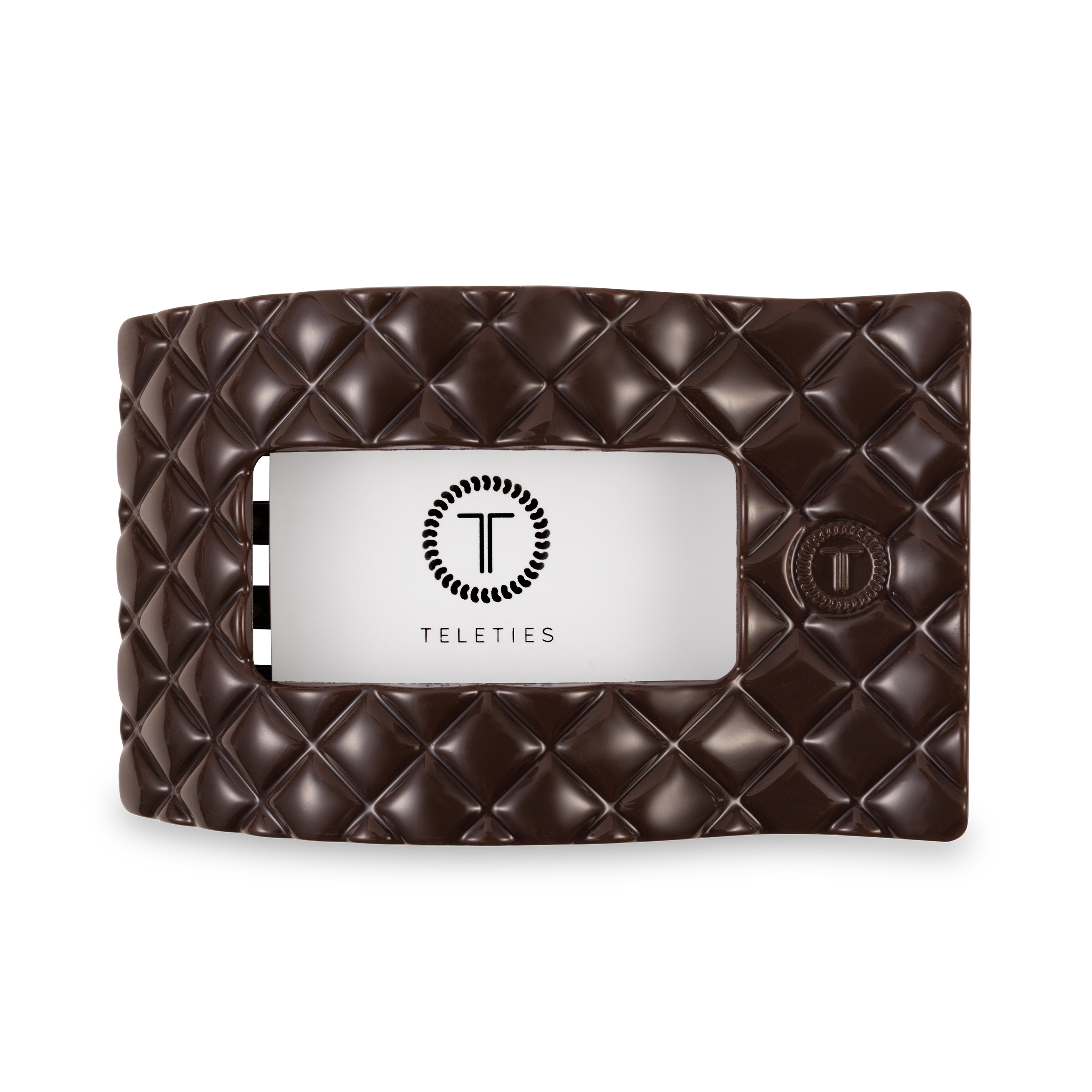 Quilted Truly Taupe Flat Rectangle Hair Clip