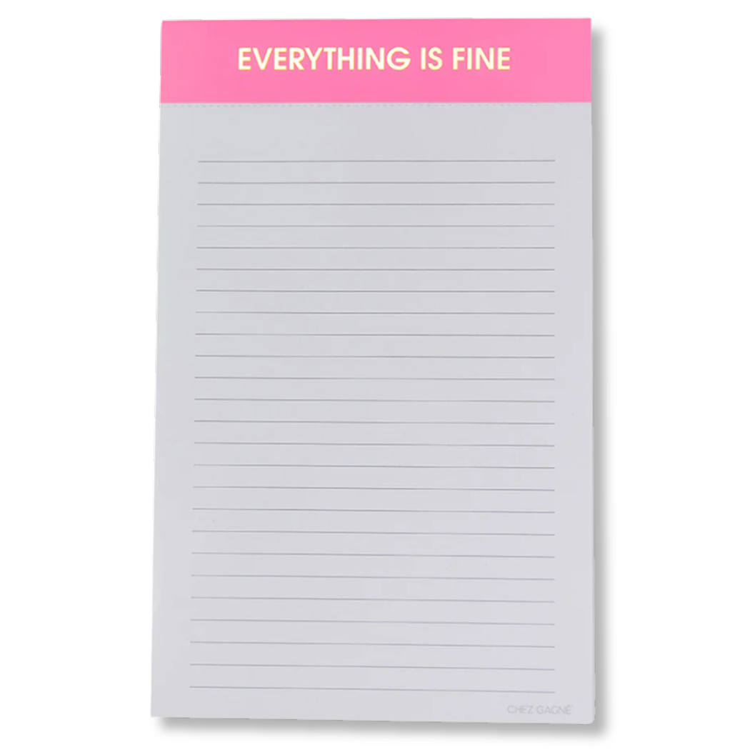 Everything Is Fine Lined Notepad