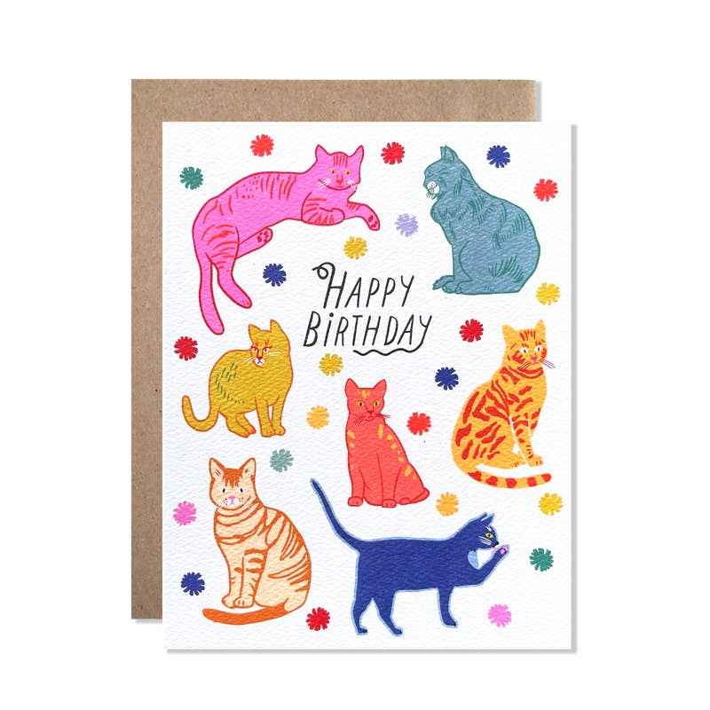 Birthday Cats Greeting Card