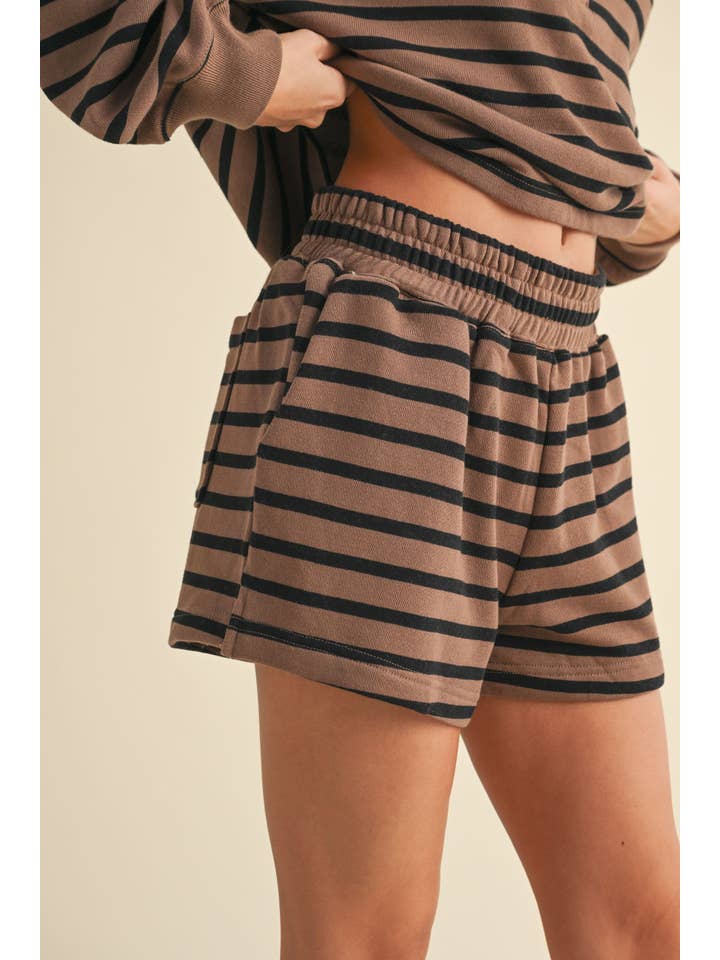 Mocha Latte Striped Shorts