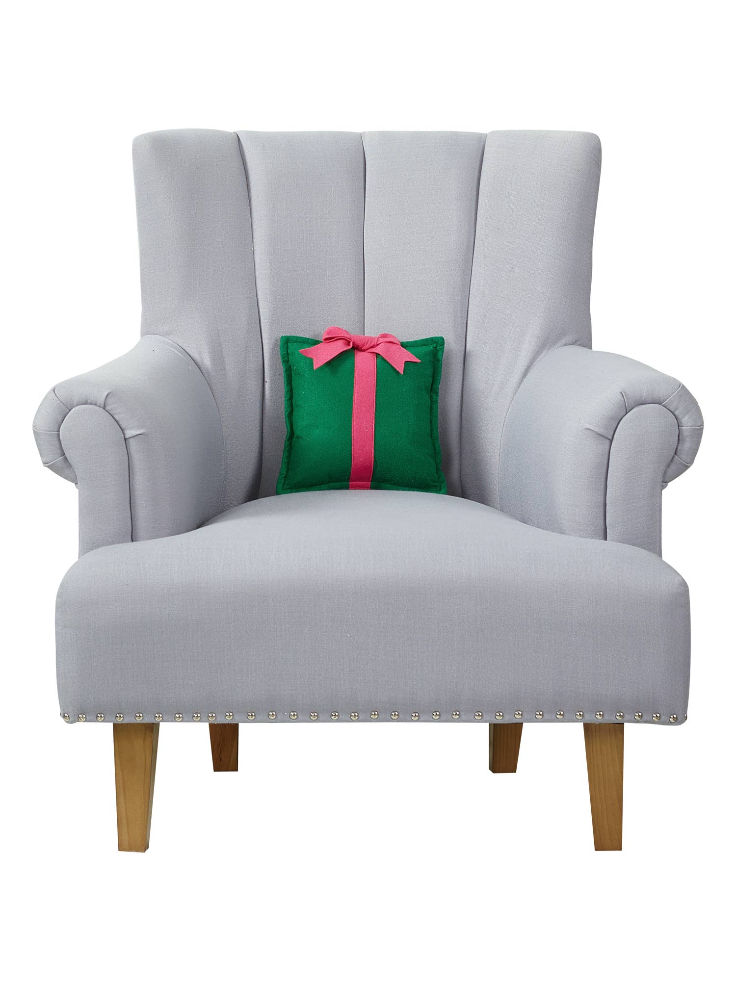 Felt Green Present Pillow