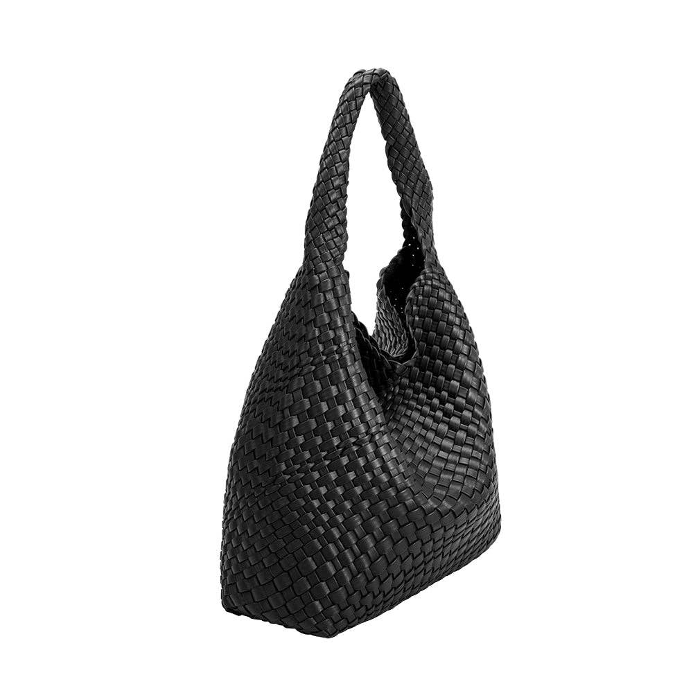 Johanna Large Vegan Shoulder Bag - Black