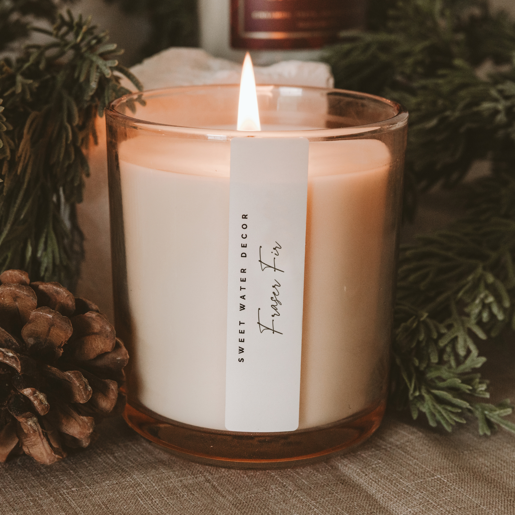 Fraser Fir Glass Candle