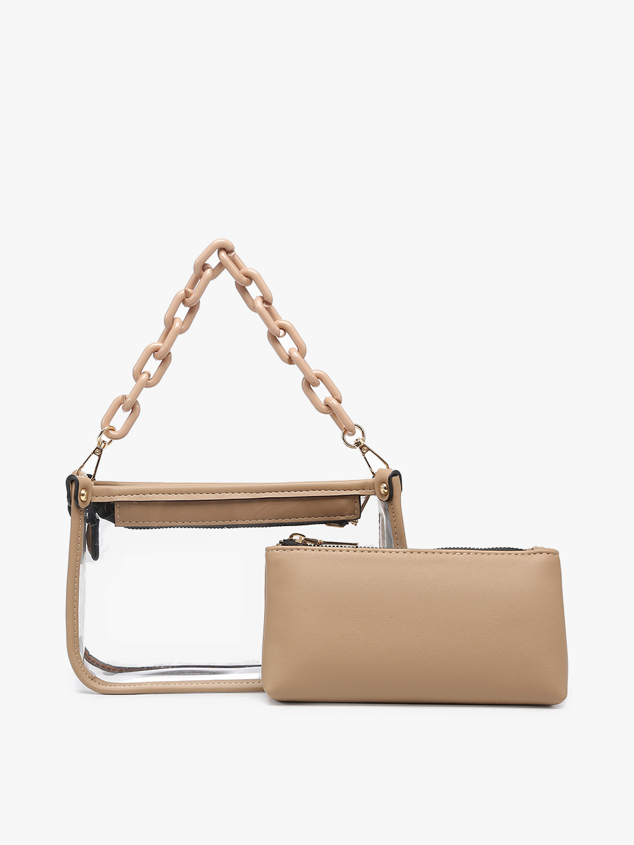 Jessica Clear Crossbody - Taupe