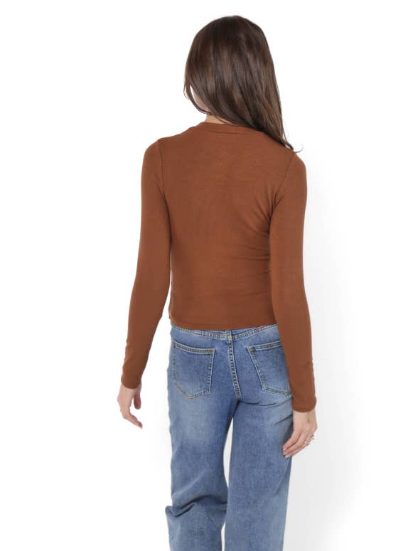 Ronan Crewneck Top - Brown