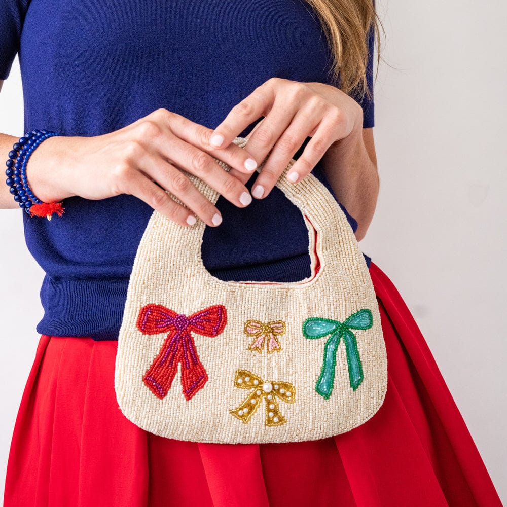 Evelynn Bows Beaded Bag