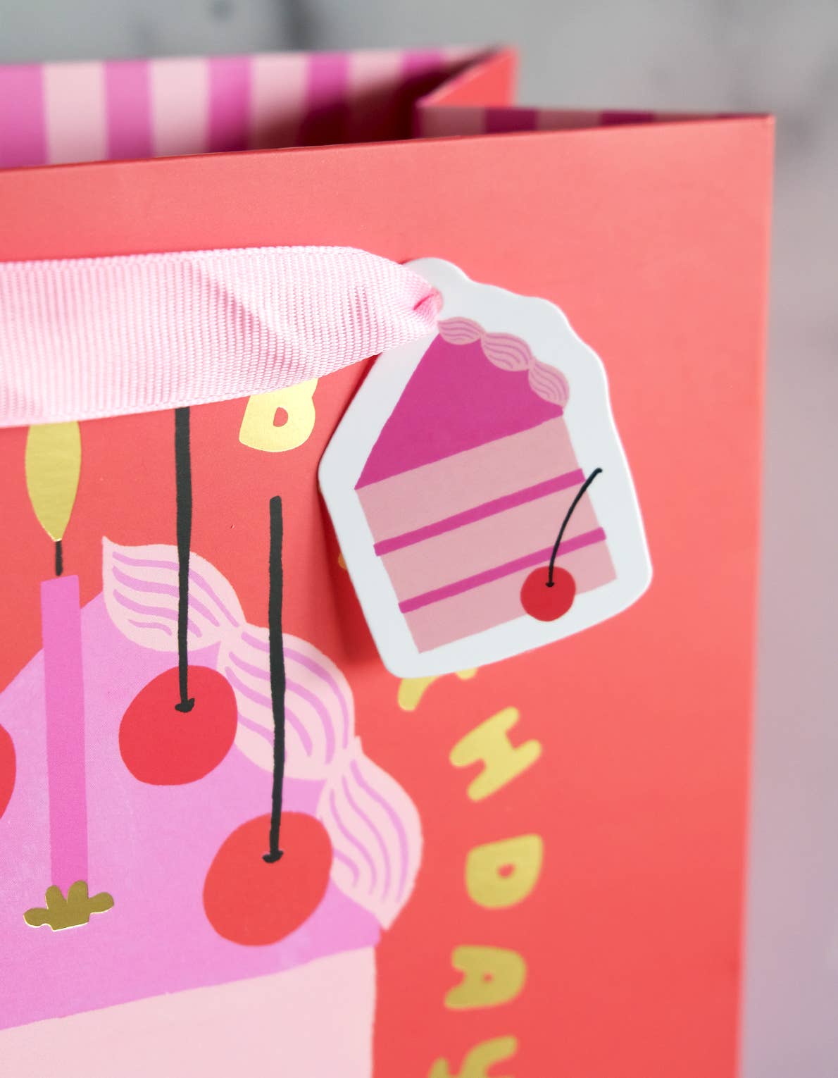 Cherry Birthday Cake Gift Bag