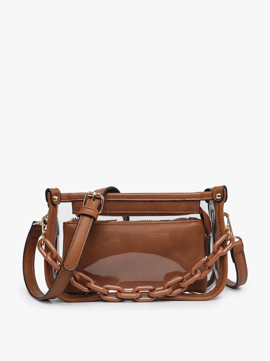 Jessica Clear Crossbody - Dark Brown