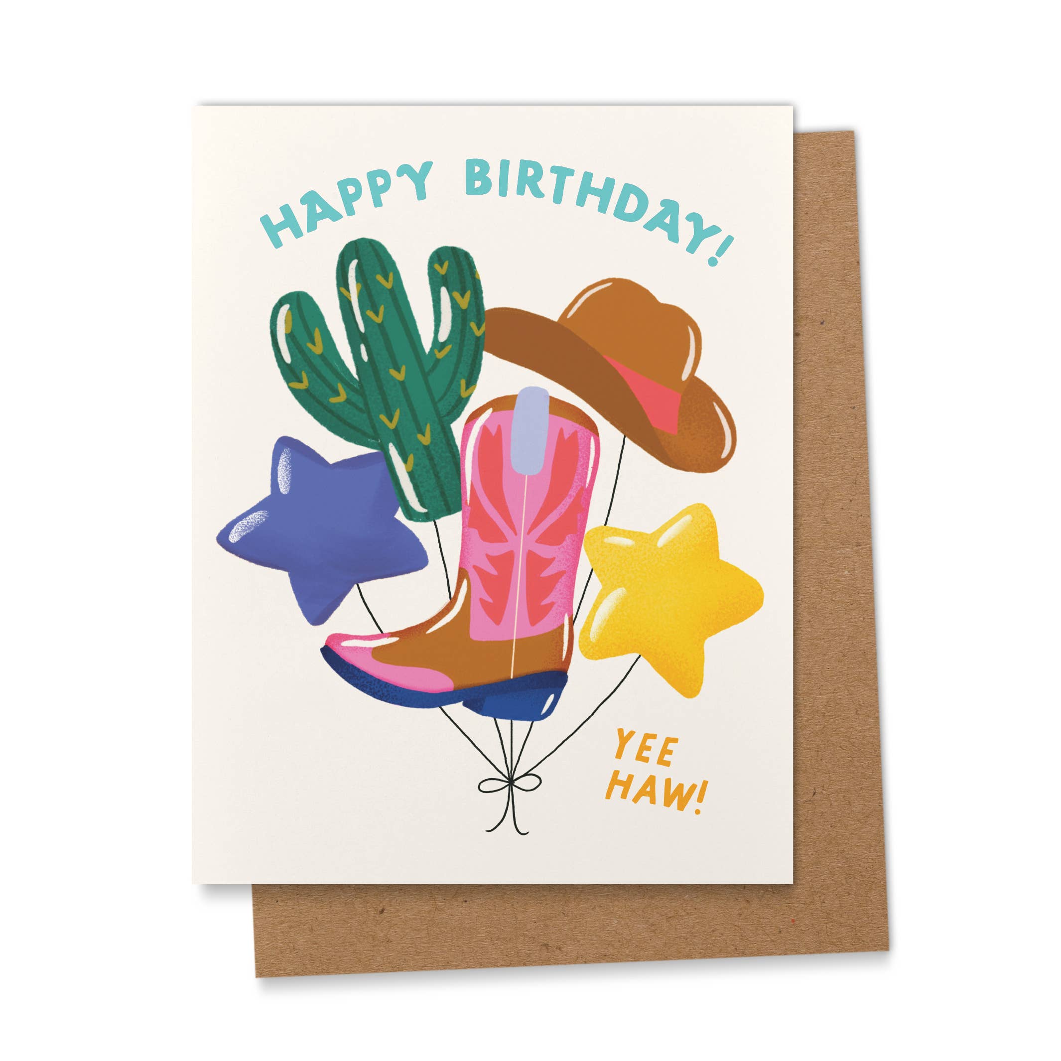 Happy Birthday Western Balloons Greeting Card