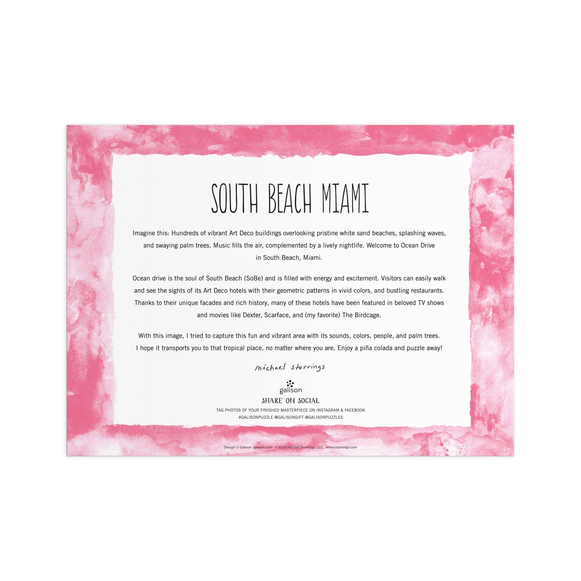 South Beach Miami 1000 Piece Puzzle