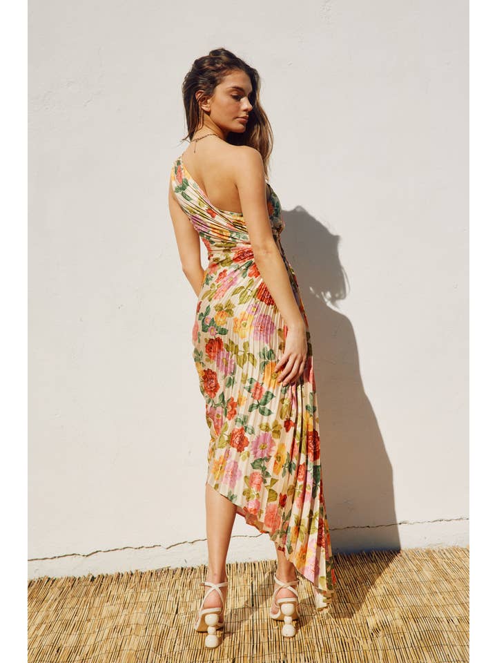 Gift of Love Asymmetrical Pleated Maxi Dress