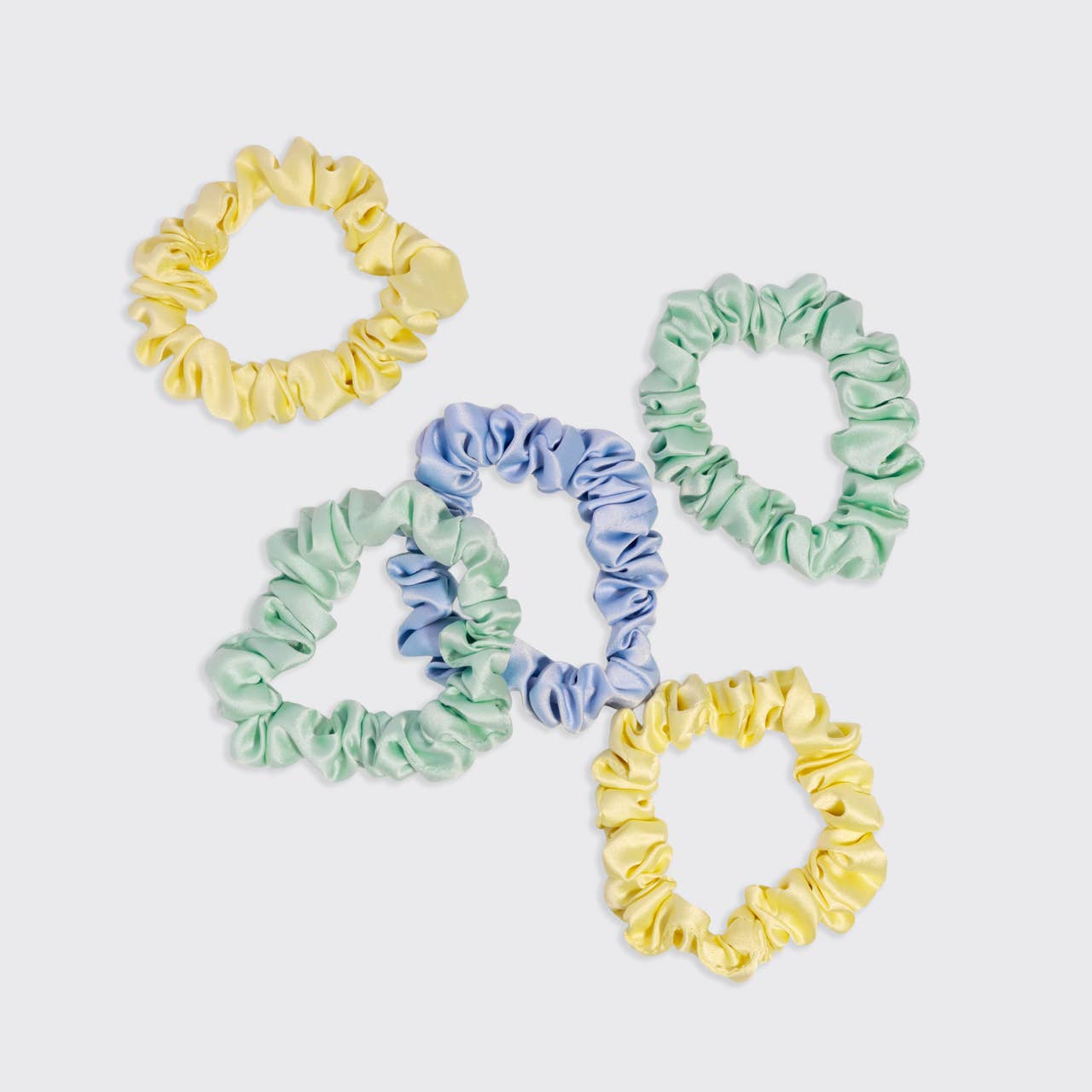Ruched Satin Scrunchies Set - Multi
