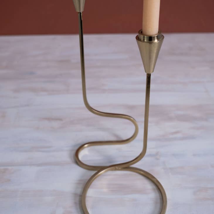 Gold Loop Taper Candle Holder