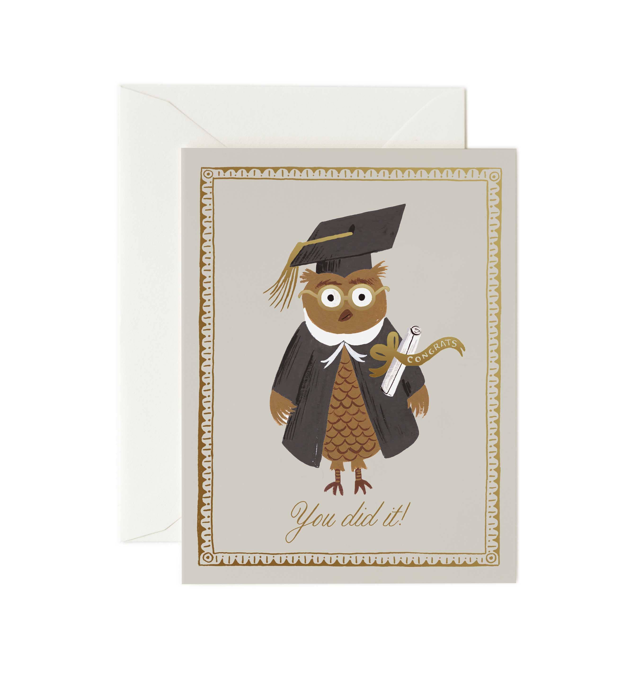 Congrats Owl Graduation Card