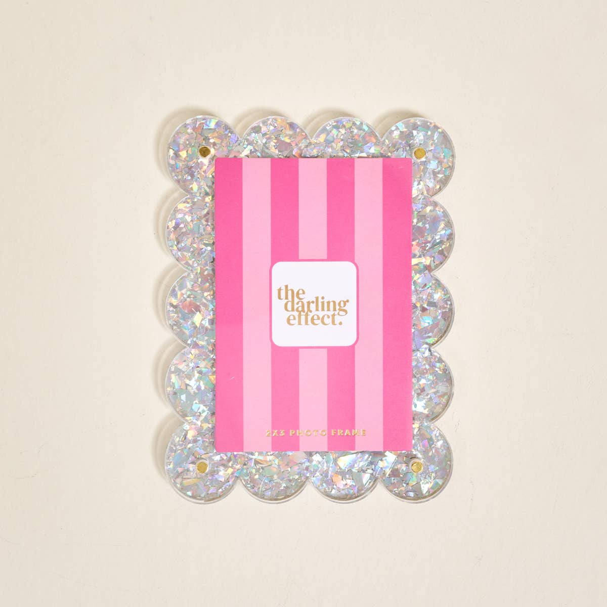Silver Glitter Mini Acrylic Frame Magnet