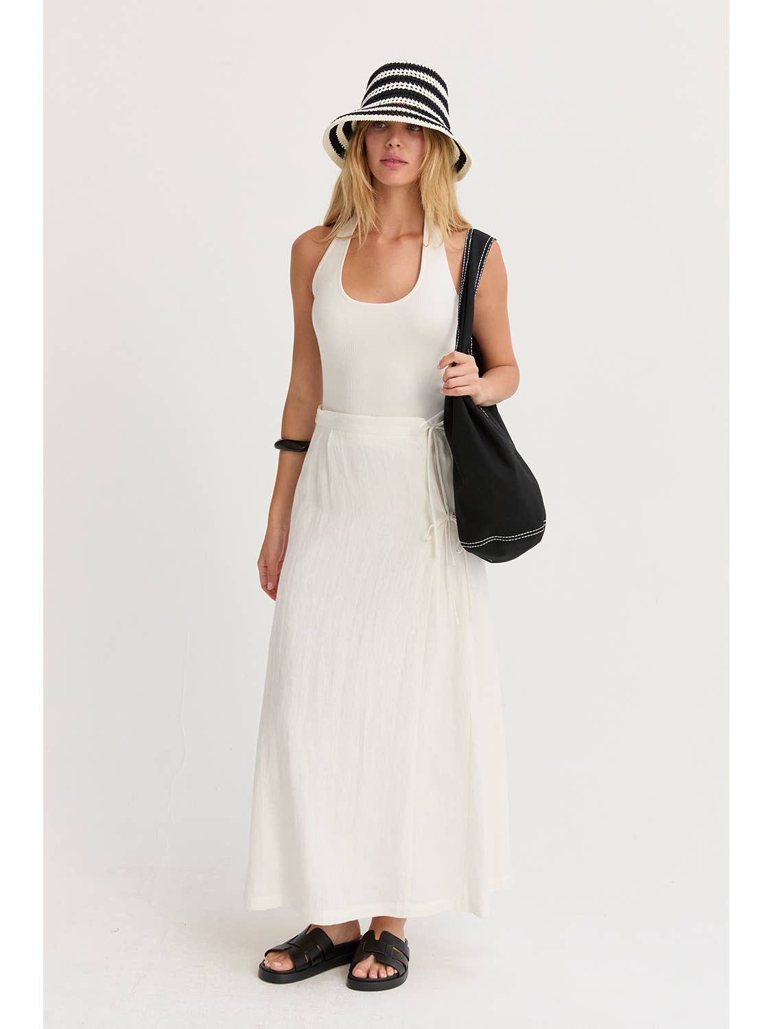 Wionna Wrap Linen Maxi Skirt