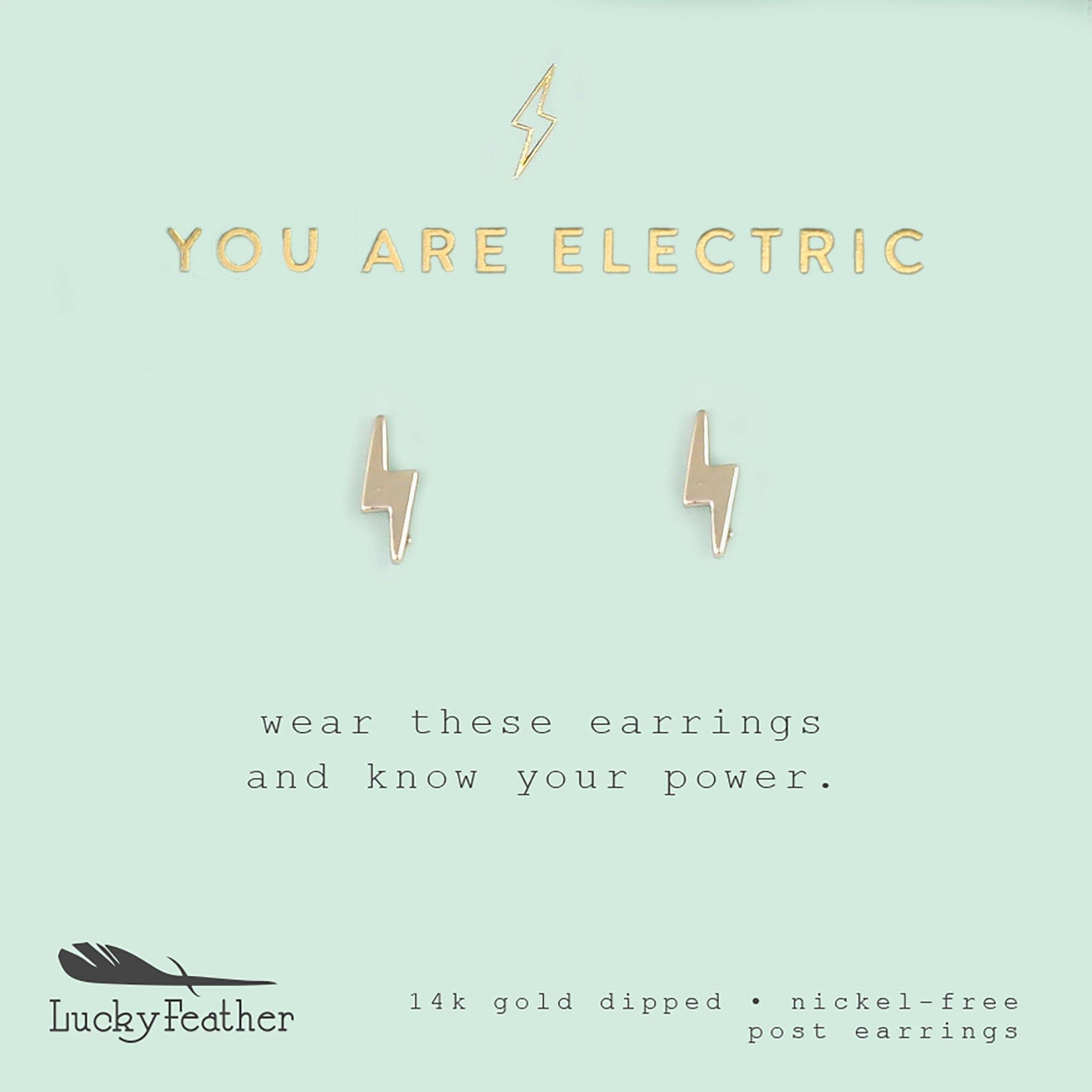 You Are Electric New Moon Gold Earrings