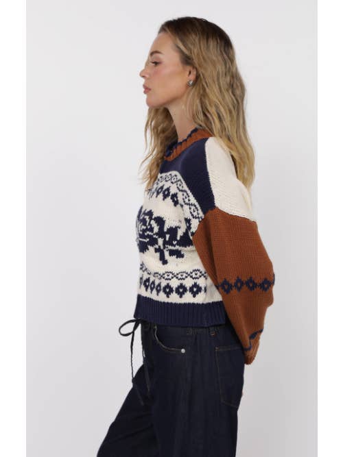 Sweet Rose Jacquard Sweater Jacket