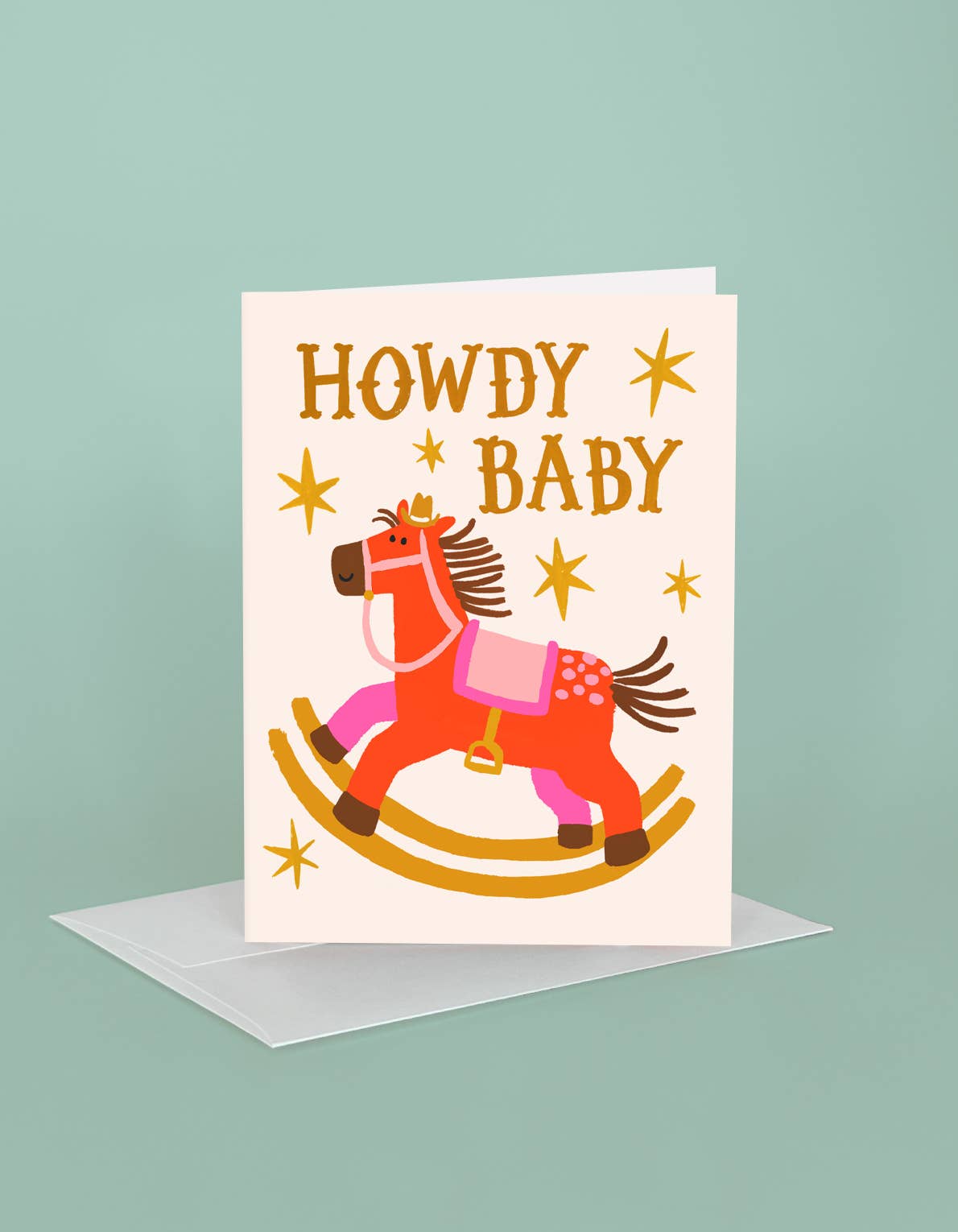 Howdy Baby Rocking Horse Greeting Card
