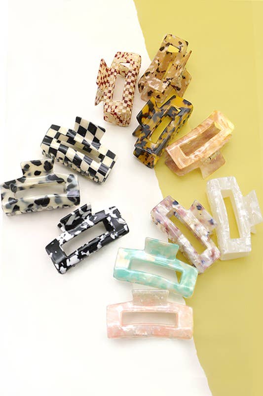Rectangle Cellulose Hair Claw Clip