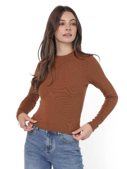 Ronan Crewneck Top - Brown