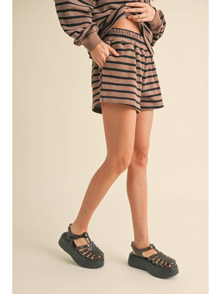 Mocha Latte Striped Shorts