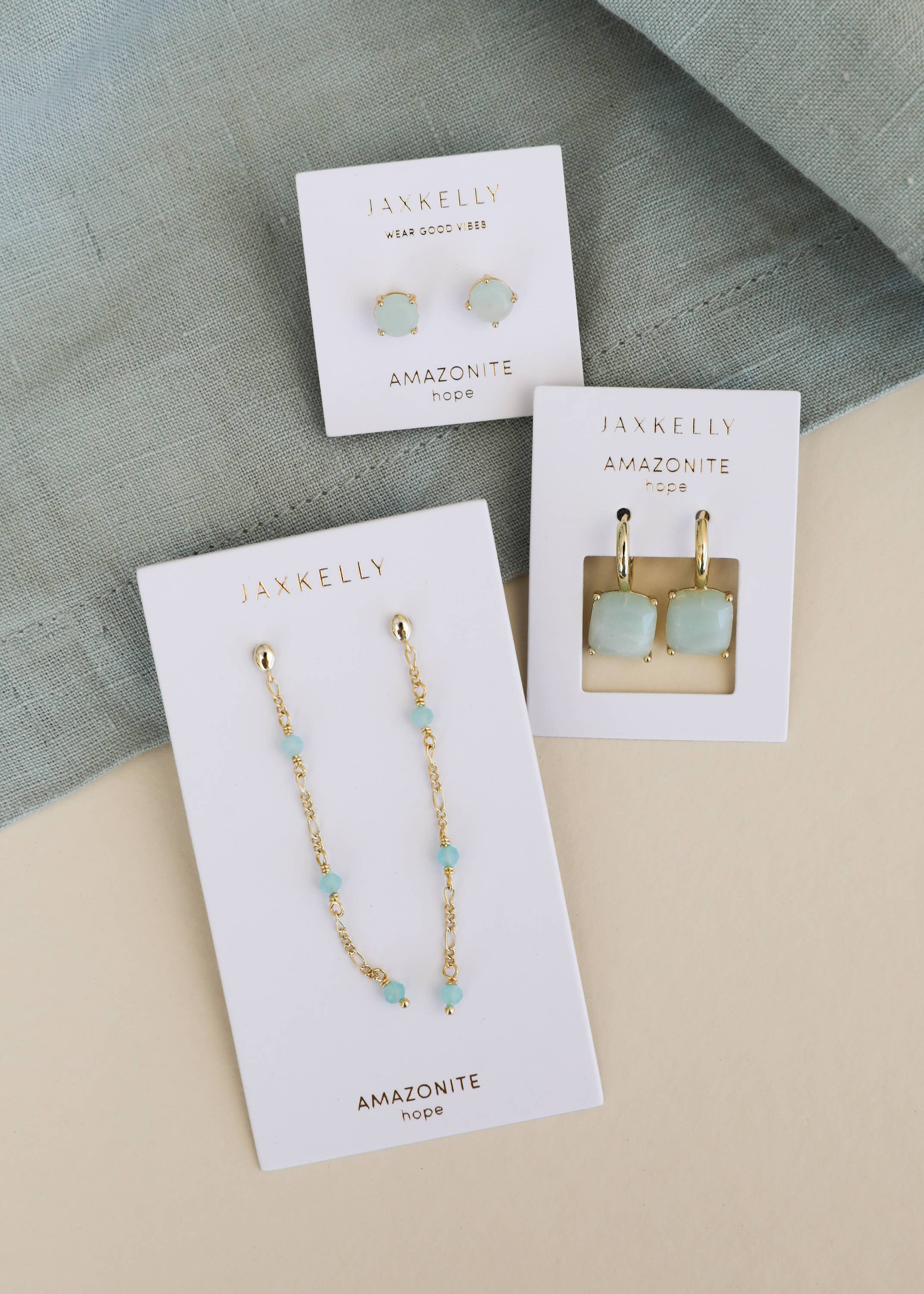 Amazonite Round Studs