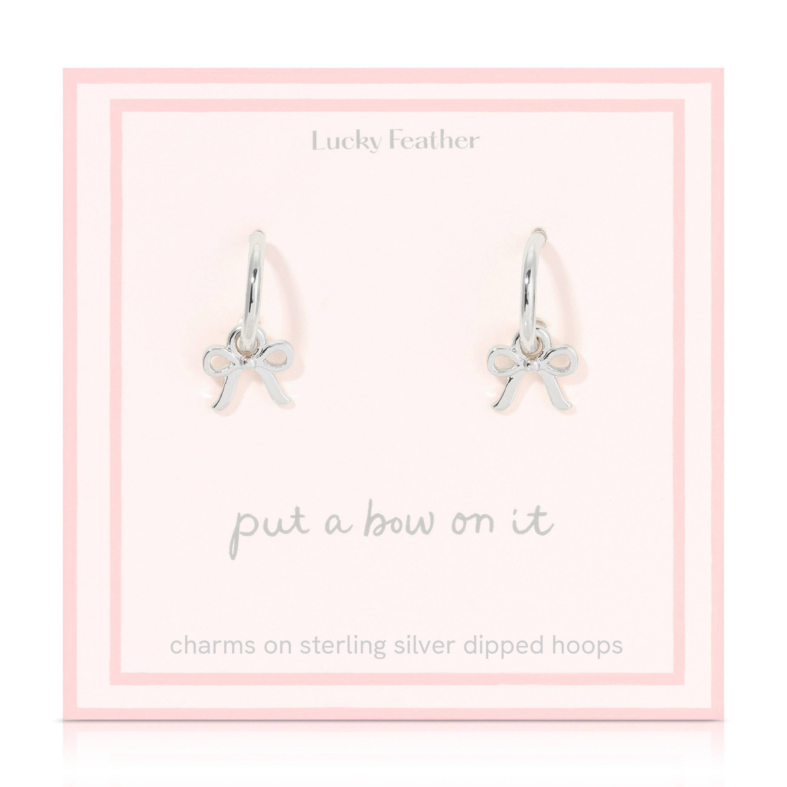 Beautiful Bows Charm Hoops - Silver