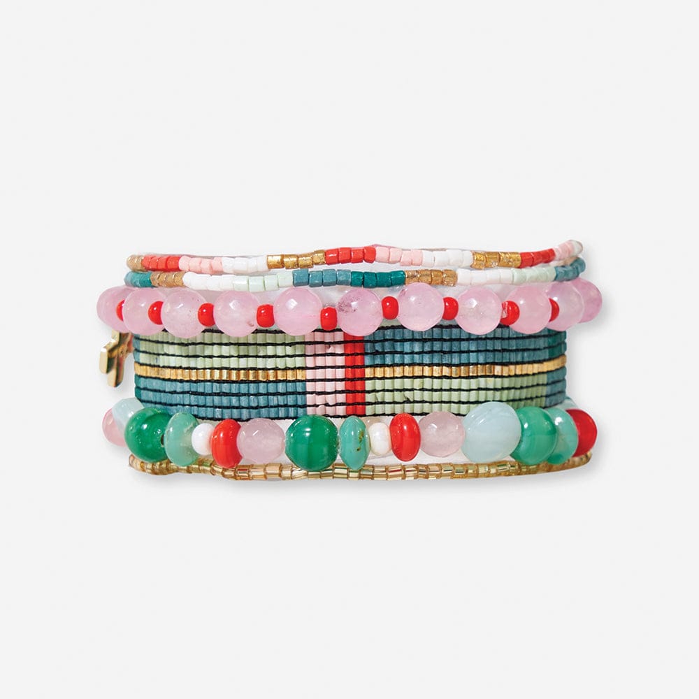 Fields of Poppy Mixed Bracelet Stack