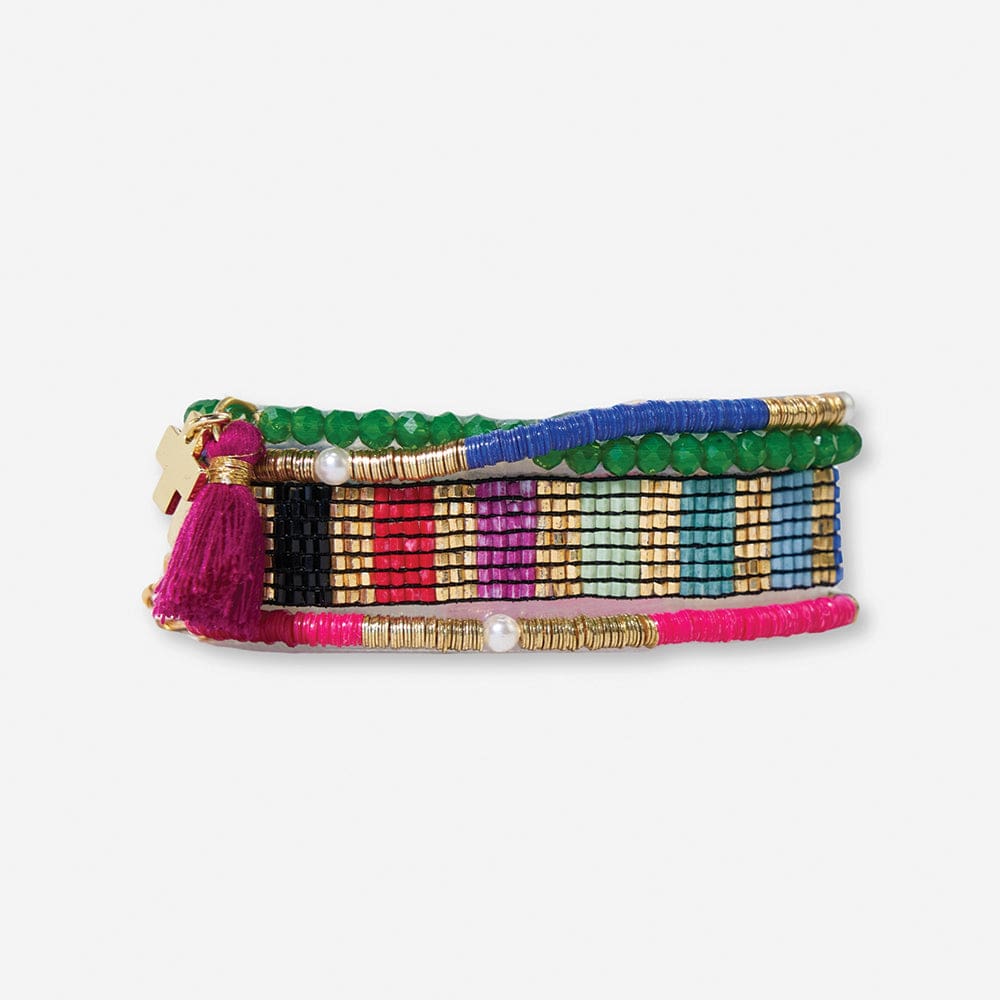 Gold Rainbow Mixed Bracelet Stack
