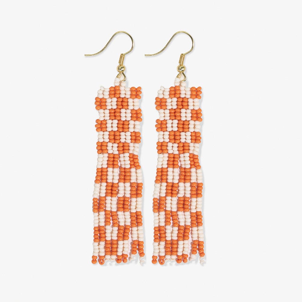Harriet Gingham Fringe Earrings