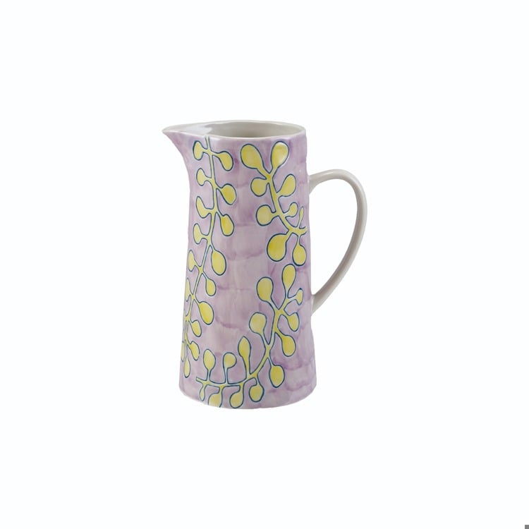 Mixed Leaves Stoneware Pitcher