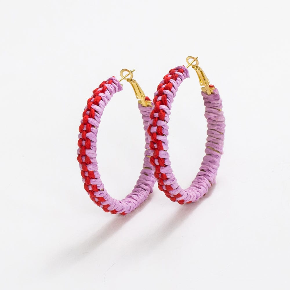 Holly Two Tone Raffia Hoops