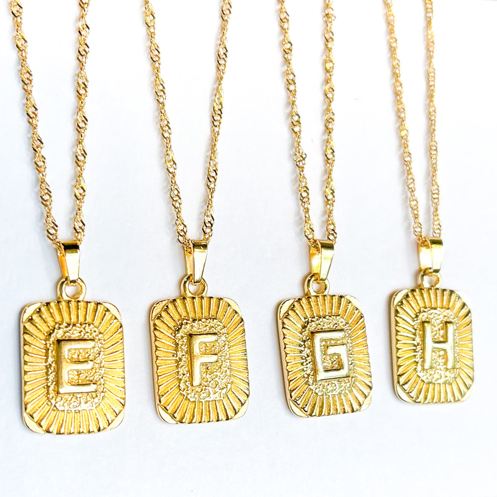 Light Gold Initial Necklaces