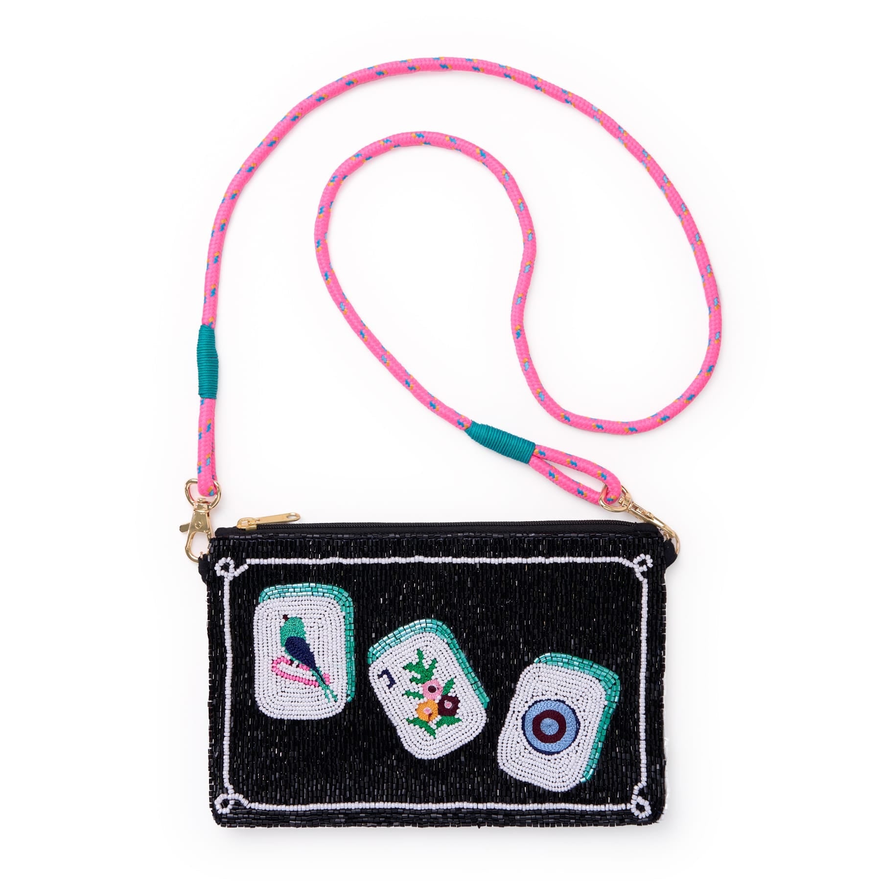 Leila Mahjong Beaded Clutch