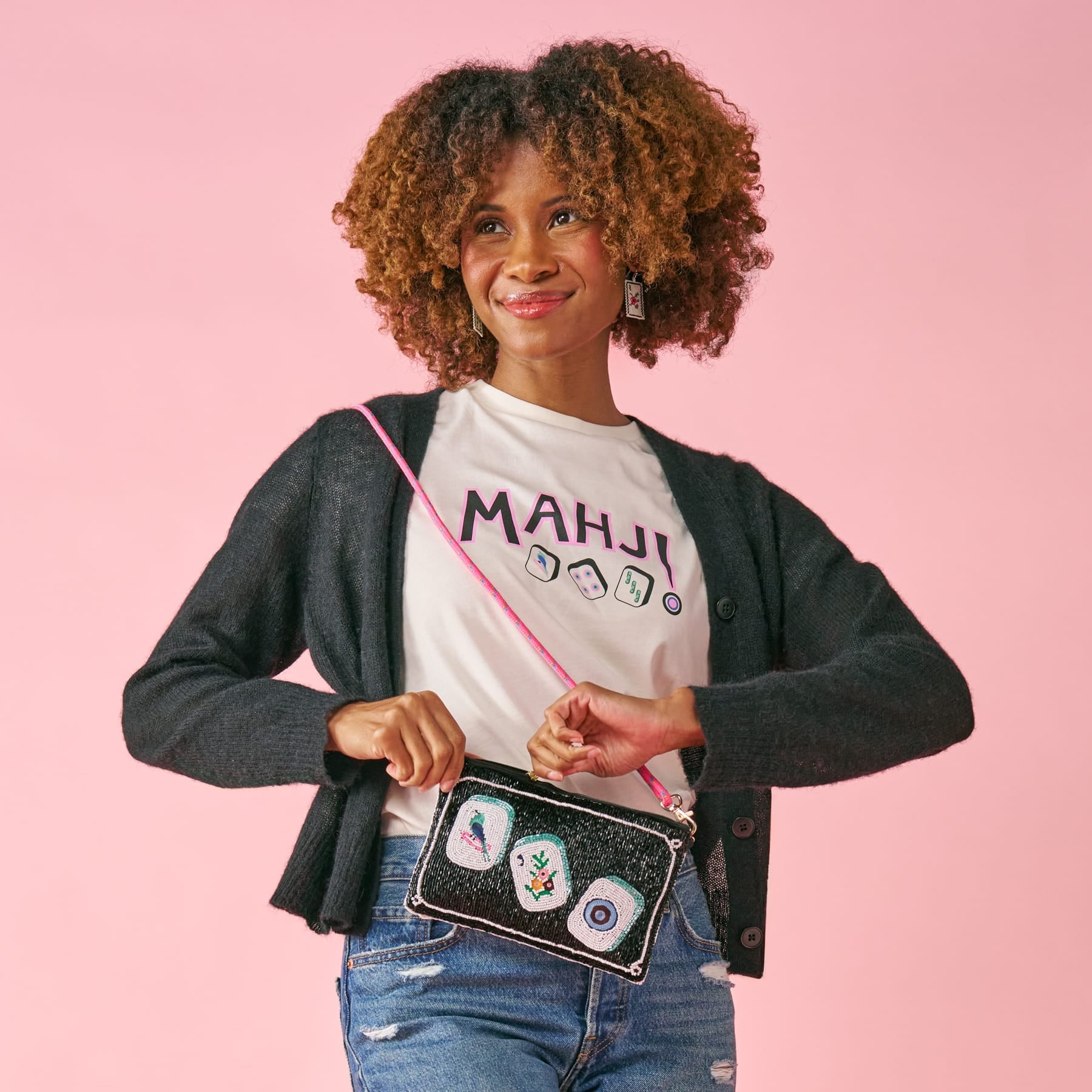 Leila Mahjong Beaded Clutch