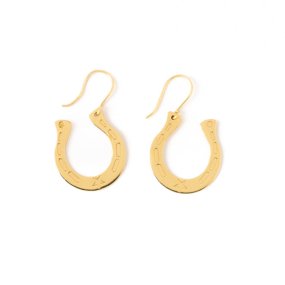 Madison Horseshoe Dangle Brass Earrings