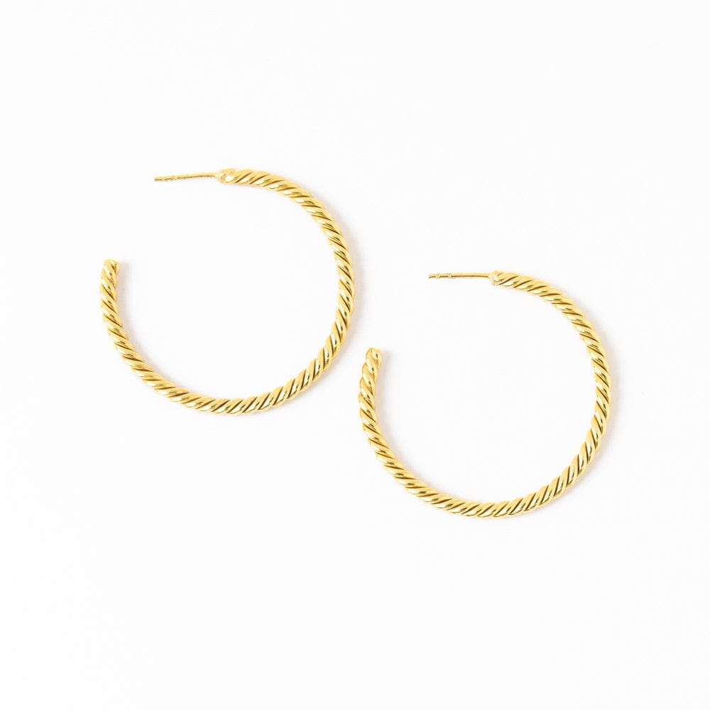 Michele Twisted Rope Brass Hoop Earrings