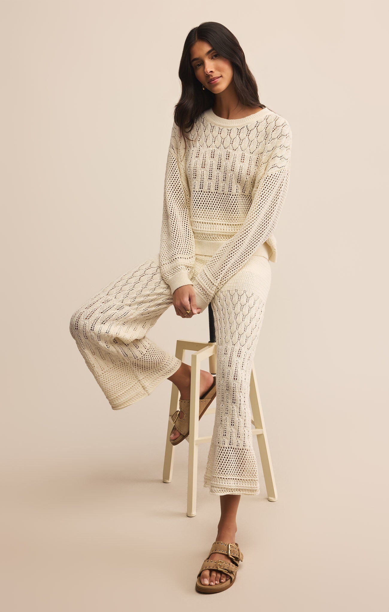 Adia Crochet Pant Sea Salt