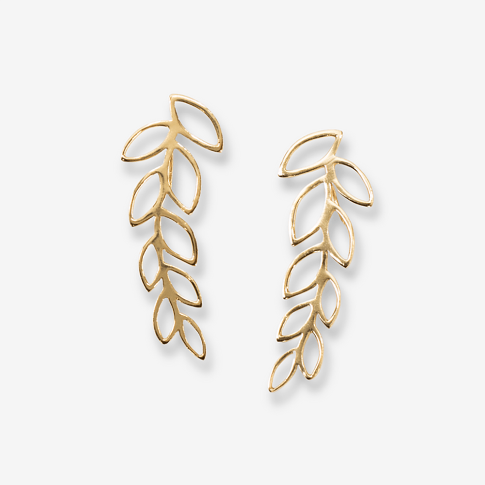 Octavia Open Leaf Vine Drop Earrings