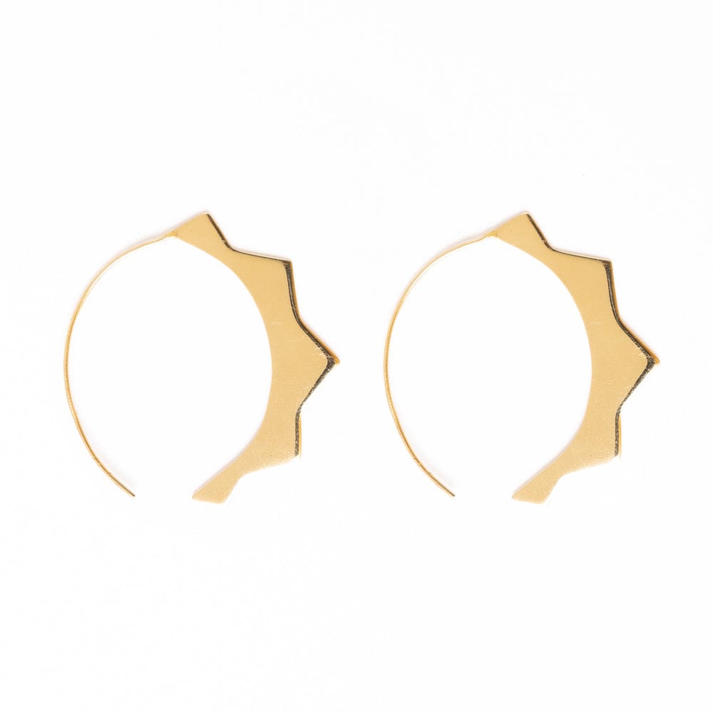 Quinn Sun Threader Brass Earrings