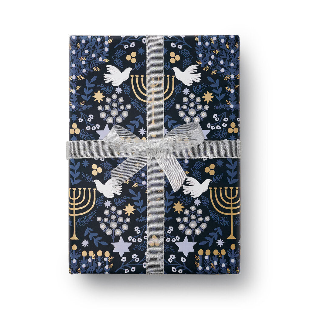Laurel Menorah Continuous Wrapping Roll