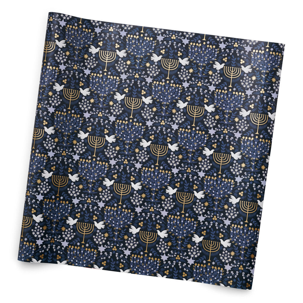 Laurel Menorah Continuous Wrapping Roll