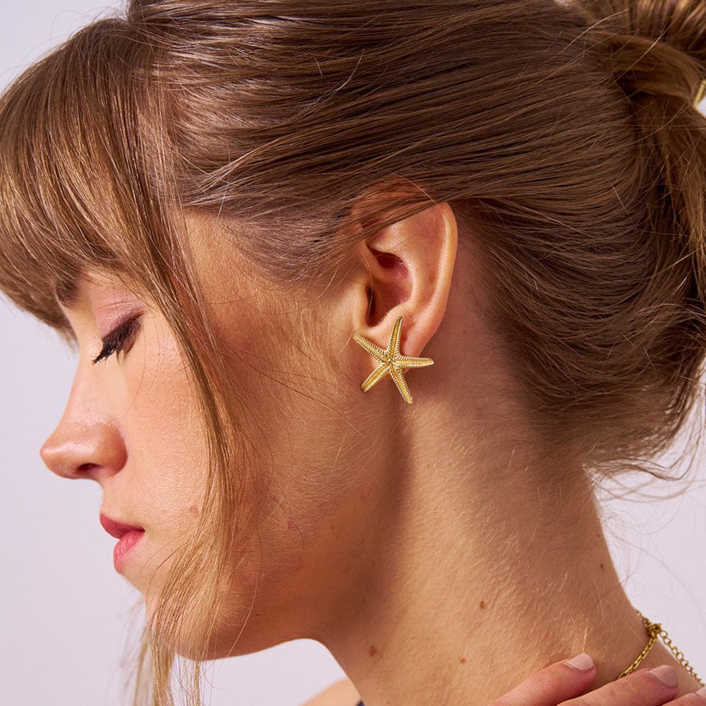 Sienna Starfish Brass Post Earrings
