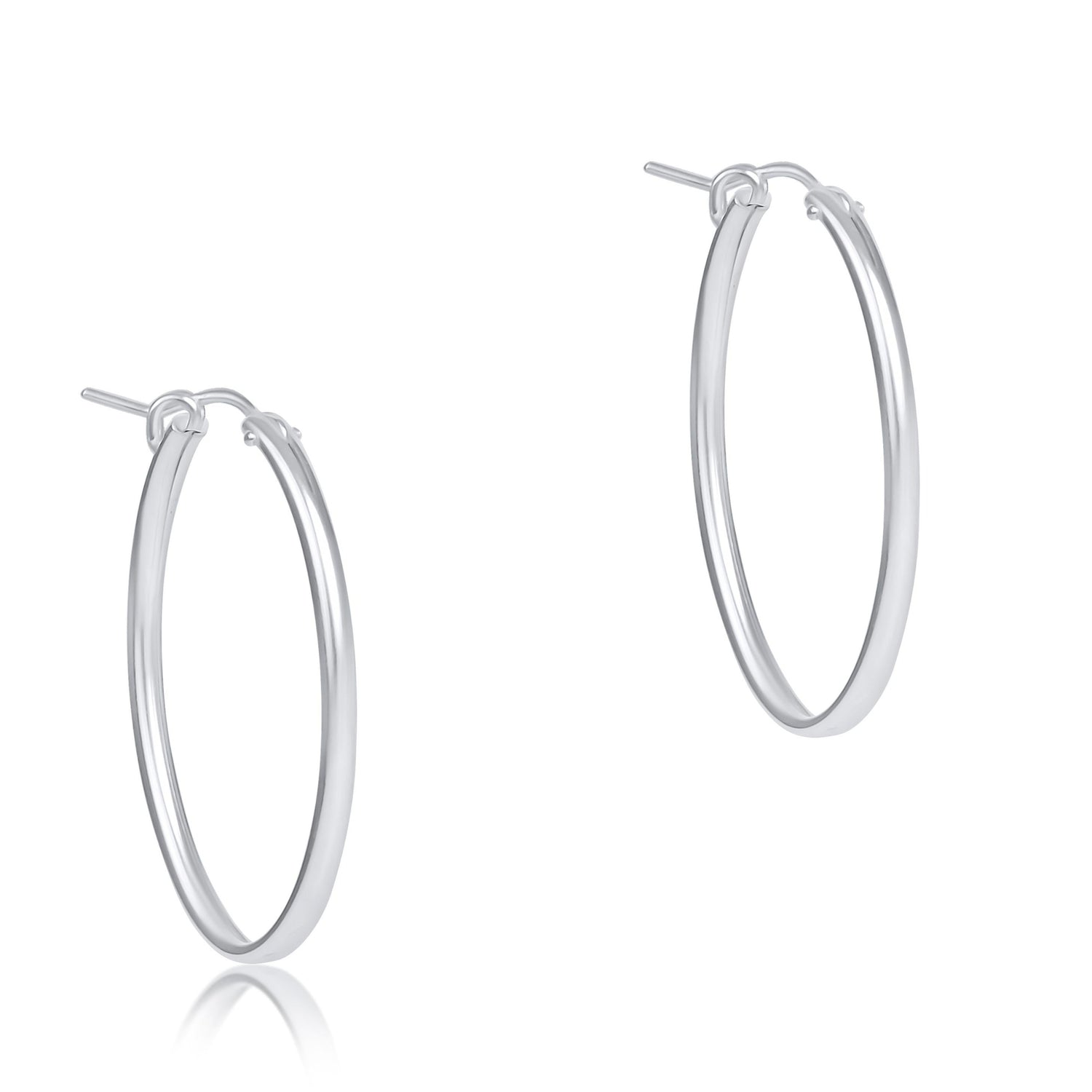 Oval Sterling Smooth Hoop - 1"