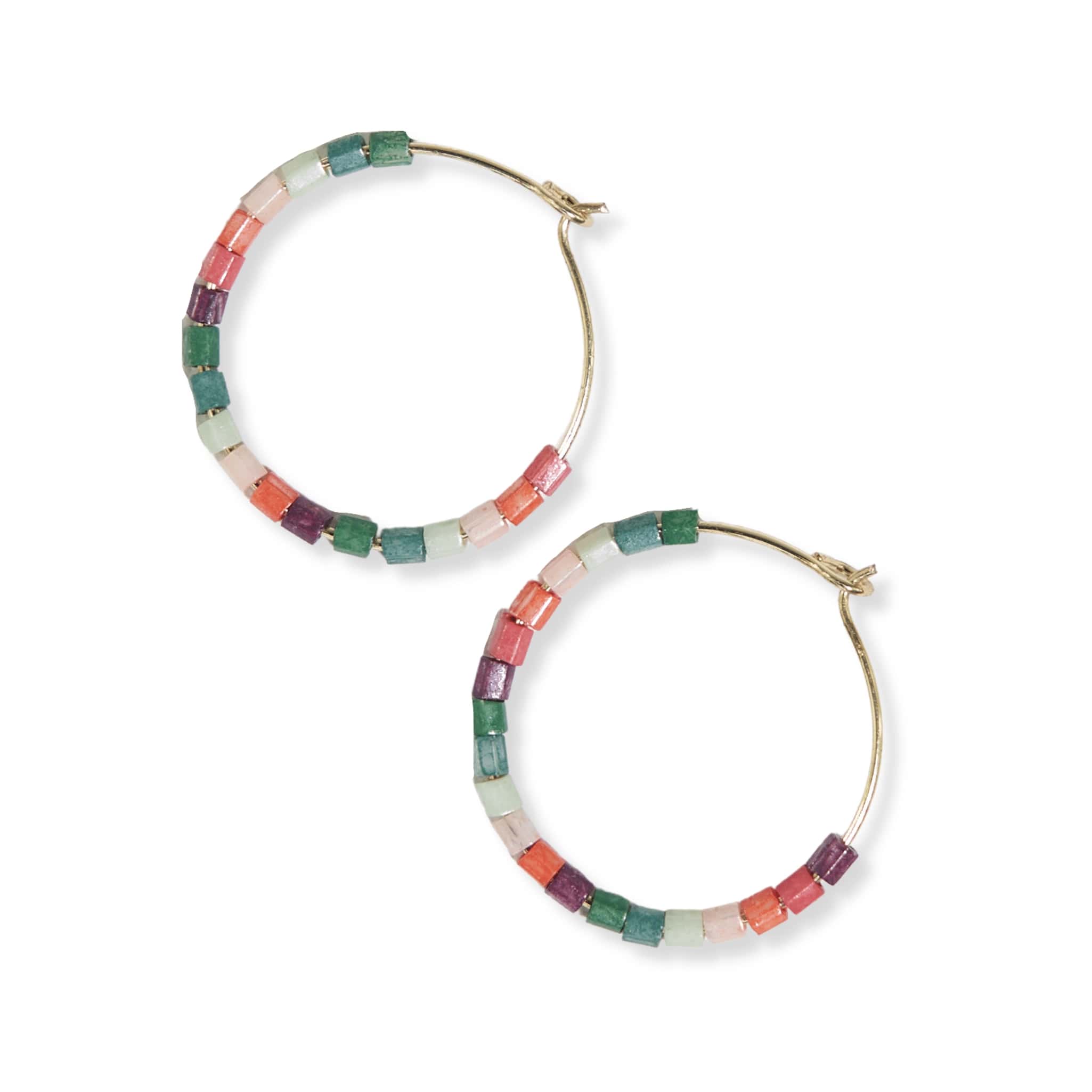 Victoria Mixed Beaded Hoop Earrings